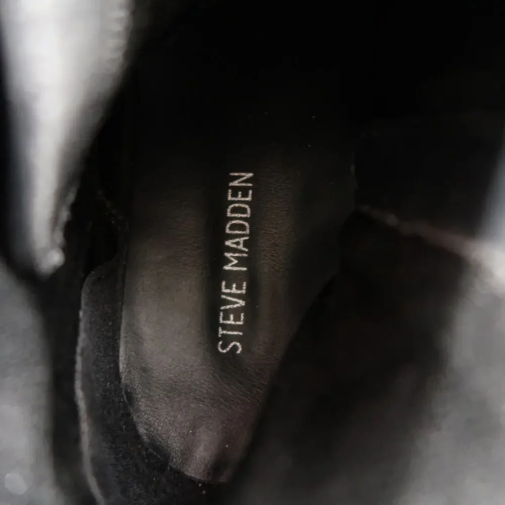Steve Madden Shoes Kids 4 Boots Combat Black Lace Up Side Zip Round Toe Shortie